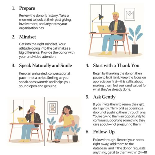 Your Free Year-End Donor Call Guide

As you wrap up the year, one of the most powerful tools at your fingertips is a simple, heartfelt phone call. Year-end donor calls can deepen relationships, inspire increased support, and remind donors why their gift truly matters. 

We've created a free, step-by-step guide to help you make donor calls that feel natural and meaningful. This guide that gives your donors the personal touch they remember long after the calendar flips.